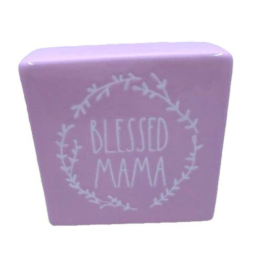 RAE DUNN‎ Mother's Day "Blessed Mama" Pink Tabletop Decor Sign